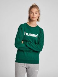 Bluza do piłki ręcznej damska Hummel Go Cotton Logo Sweatshirt Woman. Niebieskie bluzy damskie Hummel, s, bez wzorów, z bawełny, bez kaptura. Za 164.85 zł.