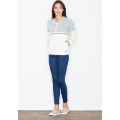 Szara Bluza na Stójce z Kontrastowymi Pasami. Bluzki damskie Molly.pl. Za 149.90 zł.