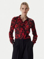 Guess Koszula W6RH73 WDW82 Czerwony Regular Fit. Czerwone bluzki damskie Guess, l, z aplikacjami, z syntetyku, bez kołnierzyka, bez ramiączek. Za 349.99 zł.