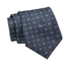 Klasyczny Krawat, Granatowy w Drobny Wzór, Męski, 7cm -Angelo di Monti. Niebieskie krawaty i muchy Angelo di Monti, bez wzorów, z tkaniny, eleganckie. Za 45.00 zł.