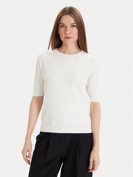 Tatuum Sweter Bazo T2501.046 Écru Regular Fit. Białe swetry damskie Tatuum, m, bez wzorów, z bawełny, bez kołnierzyka, bez ramiączek, bez kaptura. Za 129.99 zł.