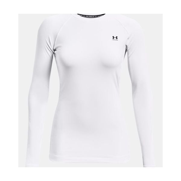 Bluza damska Under Armour ColdGear Authentics Crew. Białe bluzy damskie Under Armour, l, bez wzorów, z materiału, bez kaptura, na fitness i siłownię. Za 262.64 zł.