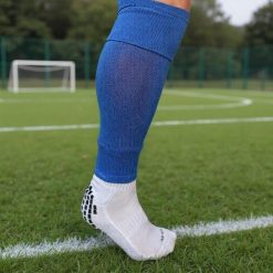 Getry piłkarskie niebieskie skarpety bez stóp 42-47. Niebieskie legginsy sportowe męskie YAKIMASPORT, bez wzorów, do piłki nożnej. Za 19.99 zł.