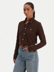 Polo Ralph Lauren Koszula 211924258501 Beżowy Slim Fit. Brązowe bluzki damskie Polo Ralph Lauren, xxs, bez wzorów, z bawełny, bez kołnierzyka, bez ramiączek. Za 729.99 zł.