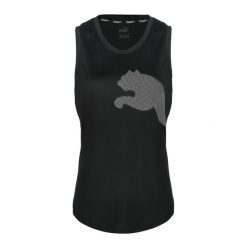 Koszulka damska PUMA Train All Day Big Cat Tank. Czarne koszulki sportowe damskie Puma, xs, bez wzorów, bez kołnierzyka, bez ramiączek. Za 94.99 zł.