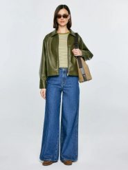 Kurtka damska ze skóry ekologicznej khaki Mackenzie 301. Zielone kurtki damskie Big Star, l, bez wzorów, ze skóry ekologicznej, casualowe, krótkie, bez kaptura. Za 329.99 zł.