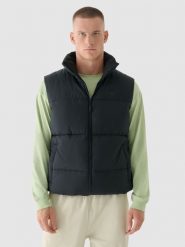 4F Bezrękawnik puchowy z wypełnieniem syntetycznym męski - czarny M. Czarne kurtki sportowe męskie 4f, na zimę, m, bez wzorów, z dzianiny. W wyprzedaży za 139.99 zł.