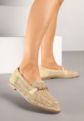 Beżowe Mokasyny Loafersy z Ażurową Cholewką Kolarila. Brązowe mokasyny damskie Born2be, eleganckie. Za 89.99 zł.