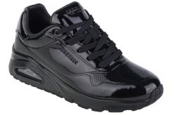Buty sportowe Sneakersy damskie, Skechers Uno-Shiny One. Czarne obuwie sportowe damskie Skechers, bez wzorów, z materiału, trekkingowe. Za 501.00 zł.