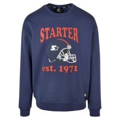 Sweter z okrągłym dekoltem Starter Football. Niebieskie swetry przez głowę męskie Starter, m, bez wzorów, bez kołnierzyka. Za 304.50 zł.