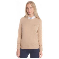 Polo Club C.H..A Sweter Damski M Beżowy. Brązowe swetry damskie Polo Club C.H..A, z okrągłym kołnierzem. W wyprzedaży za 229.00 zł.