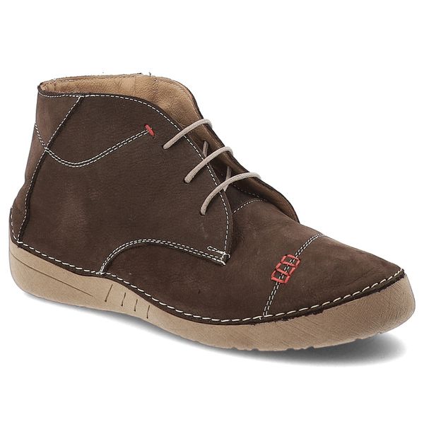 Brązowe Botki Artiker Skórzane Obuwie Damskie. Brązowe kozaki damskie Artiker, z jeansu, bez obcasa. Za 322.99 zł.