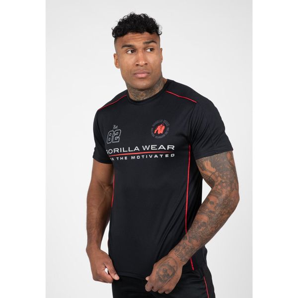 Broxton Koszulka - Czarny. Czarne koszulki sportowe męskie GORILLA WEAR, bez wzorów, bez kołnierzyka, bez ramiączek, na fitness i siłownię. Za 144.00 zł.