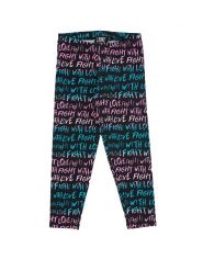 Różowe dziewczęce legginsy z nadrukiem lwa graffiti. Czarne legginsy dla dziewczynek LEONE 1947 APPAREL, bez wzorów, z dżerseju. Za 63.11 zł.