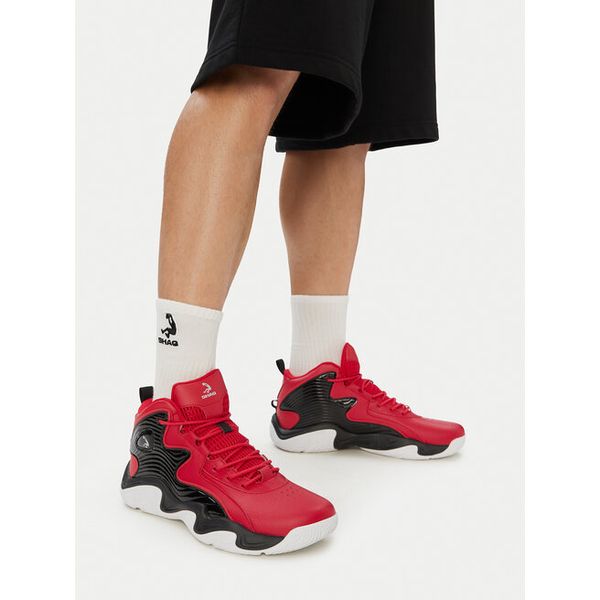 Buty do koszykówki SHAQ. Czerwone buty sportowe męskie Shaq, bez zapięcia, do koszykówki. Za 349.99 zł.