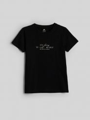 4F T-shirt slim z nadrukiem damski - czarny XXL. Czarne t-shirty damskie 4f, m, bez wzorów, z bawełny, klasyczne, bez kołnierzyka. Za 59.99 zł.
