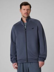 4F Bluza treningowa regular bez kaptura męska - szara M. Szare bluzy męskie 4f, m, bez wzorów, bez kaptura, na fitness i siłownię. Za 199.99 zł.