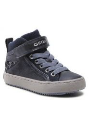 Sneakersy Geox. Czarne buty zimowe dziewczęce Geox, bez wzorów, bez zapięcia. Za 199.99 zł.