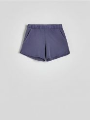 Szorty od piżamy - fioletowy. Fioletowe piżamy damskie Reserved, l, bez wzorów, z bawełny. W wyprzedaży za 49.99 zł.