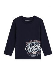 Guess Bluzka N6YI14 K3802 Granatowy Regular Fit. Niebieskie t-shirty dla chłopców Guess, z aplikacjami, z bawełny, bez ramiączek. Za 84.99 zł.