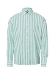 Nils Sundström koszula casual z lnem Mężczyźni Modern Fit Bawełna zielony, XXL. Zielone koszule męskie Nils Sundström, m, bez wzorów, z bawełny, casualowe, bez kołnierzyka, bez ramiączek. Za 139.95 zł.