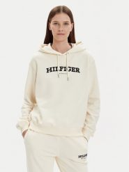 Tommy Hilfiger Bluza Monotype Flock WW0WW41236 Écru Relaxed Fit. Bluzy damskie Tommy Hilfiger, xl, bez wzorów, z bawełny, bez kaptura. Za 519.99 zł.