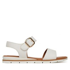 Sandały Tamaris. Białe sandały damskie Tamaris, bez wzorów, bez obcasa, na płaskiej podeszwie, bez zapięcia. Za 299.99 zł.