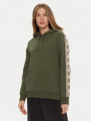Guess Bluza Carla V4YQ11 KB3P2 Zielony Regular Fit. Zielone bluzy damskie Guess, xs, z aplikacjami, z syntetyku, bez kaptura. Za 299.99 zł.