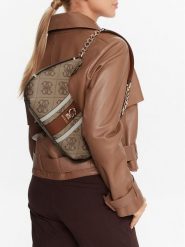 Guess Torebka Erenia HWSO78 38180 Brązowy. Brązowe torebki do ręki damskie Guess, z aplikacjami, ze skóry, bez dodatków. Za 399.99 zł.