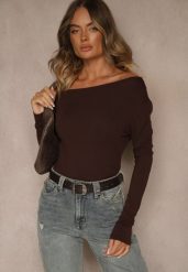 Brązowa Bluzka z Wiskozy z Dekoltem o Asymetrycznym Kroju Emmea. Brązowe koszule damskie Renee, l, bez wzorów, z jeansu, klasyczne, z asymetrycznym kołnierzem, bez ramiączek. Za 59.99 zł.