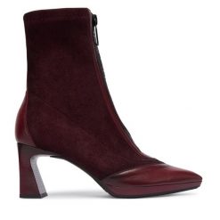 Botki Hispanitas. Fioletowe botki damskie Hispanitas, bez obcasa, na słupku, bez zapięcia. Za 789.99 zł.