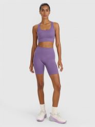 4F Legginsy kolarki treningowe bezszwowe damskie - fioletowe XS/S. Czerwone legginsy damskie 4f, l, bez wzorów, z dzianiny, z podwyższonym stanem, na fitness i siłownię. Za 119.99 zł.