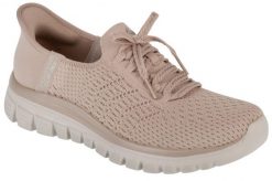 Buty sportowe Sneakersy damskie, Graceful - First Blush. Czerwone obuwie sportowe damskie Skechers, bez wzorów, z materiału, trekkingowe. Za 309.99 zł.