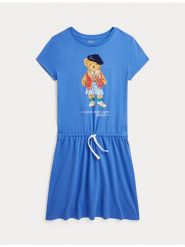 Polo Ralph Lauren Sukienka codzienna 313934978001 Niebieski Regular Fit. Niebieskie sukienki dla dziewczynek Polo Ralph Lauren, bez wzorów, z bawełny, bez ramiączek. Za 299.99 zł.