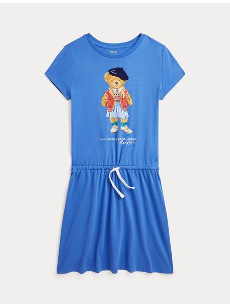 Polo Ralph Lauren Sukienka codzienna 313934978001 Niebieski Regular Fit. Niebieskie sukienki dla dziewczynek Polo Ralph Lauren, bez wzorów, z bawełny, bez ramiączek. Za 299.99 zł.
