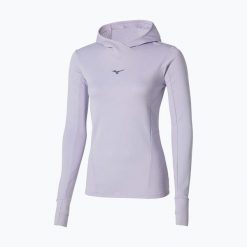 Bluza do biegania damska Mizuno Active Warm Hooded. Niebieskie bluzy damskie Mizuno, l, bez wzorów, z elastanu, bez kaptura. Za 139.99 zł.