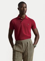Polo Ralph Lauren Polo 710536856501 Czerwony ciemny Slim Fit. Czerwone koszulki polo męskie Polo Ralph Lauren, m, bez wzorów, z bawełny, bez ramiączek. Za 594.99 zł.