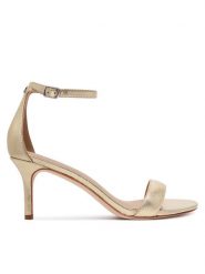 LAUREN RALPH LAUREN Sandały Allie Mid 802978207002 Złoty. Żółte sandały damskie Lauren Ralph Lauren, bez wzorów, ze skóry, bez obcasa, na szpilce, bez zapięcia. Za 689.99 zł.
