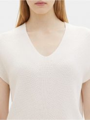Tom Tailor Sweter 1040334 Écru Loose Fit. Swetry damskie Tom Tailor, l, bez wzorów, z bawełny, bez kołnierzyka, bez ramiączek, bez kaptura. Za 109.99 zł.