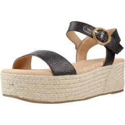 Sandały MTNG 59608M Czarny. Czarne sandały damskie MTNG, bez wzorów, z syntetyku, bez obcasa, bez zapięcia. Za 152.99 zł.