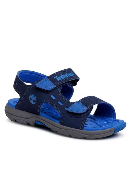 Timberland Sandały Moss Jump 2 Strap Sandal TB0A1X44019 Granatowy. Niebieskie sandały chłopięce Timberland, z nubiku, bez zapięcia. Za 239.99 zł.