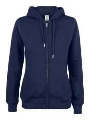 Clique Premium OC Hoody Full Zip Women - Bluza z kapturem z bawełny organicznej. Niebieskie bluzy damskie CLIQUE, xl, bez wzorów, z bawełny, z kapturem. Za 295.16 zł.