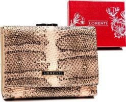 Lorenti Mały, skórzany portfel damski na zatrzask i bigiel - Lorenti NoSize. Portfele damskie LORENTI, bez wzorów. Za 188.90 zł.