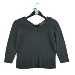 Second life - Damski czarny sweter - Stan bardzo dobry. Czarne swetry damskie Ralph Lauren, bez wzorów, bez kołnierzyka, bez ramiączek, bez kaptura. Za 101.48 zł.