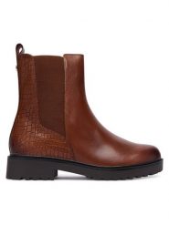 Caprice Botki 9-25415-45 Brązowy. Brązowe botki damskie Caprice, ze skóry, bez obcasa, na płaskiej podeszwie, bez zapięcia. Za 499.99 zł.