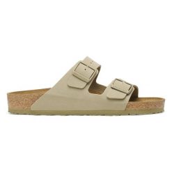 Klapki damskie BIRKENSTOCK ARIZONA BF FADED KHAKI. Zielone klapki damskie Birkenstock, bez wzorów, bez obcasa. Za 349.99 zł.