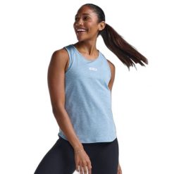 Damski tank top 2XU Motion. Białe koszulki sportowe damskie 2XU, bez wzorów, bez kołnierzyka, bez ramiączek, rowerowe. W wyprzedaży za 117.25 zł.