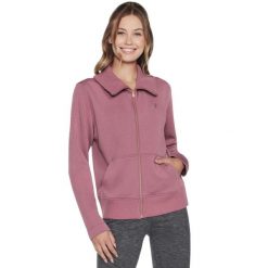 Bluza dresowa sportowa damska Hoodless Hoodie Skechcloud Jacket. Fioletowe bluzy sportowe damskie Skechers, s, bez wzorów, z dresówki, bez kaptura. Za 299.99 zł.