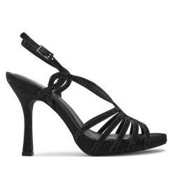 Sandały Menbur. Czarne sandały damskie Menbur, bez wzorów, bez obcasa, na szpilce, bez zapięcia. Za 289.99 zł.