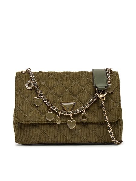 Guess Torebka Giully II HWCG96 73200 Zielony. Zielone torebki do ręki damskie Guess, z aplikacjami, z materiału, wizytowe, bez dodatków. Za 399.99 zł.